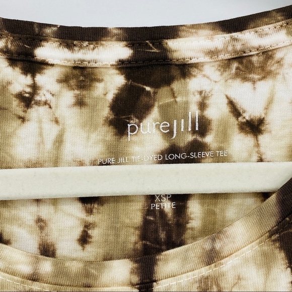 J. Jill Brown/White Tie-dyed Long-sleeve Tee Shirt - Picture 8 of 14
